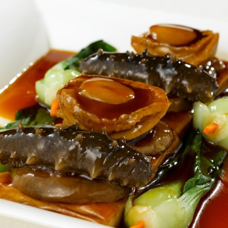 Braised Abalone, Sea Cucumber, Mushroom and Tofu